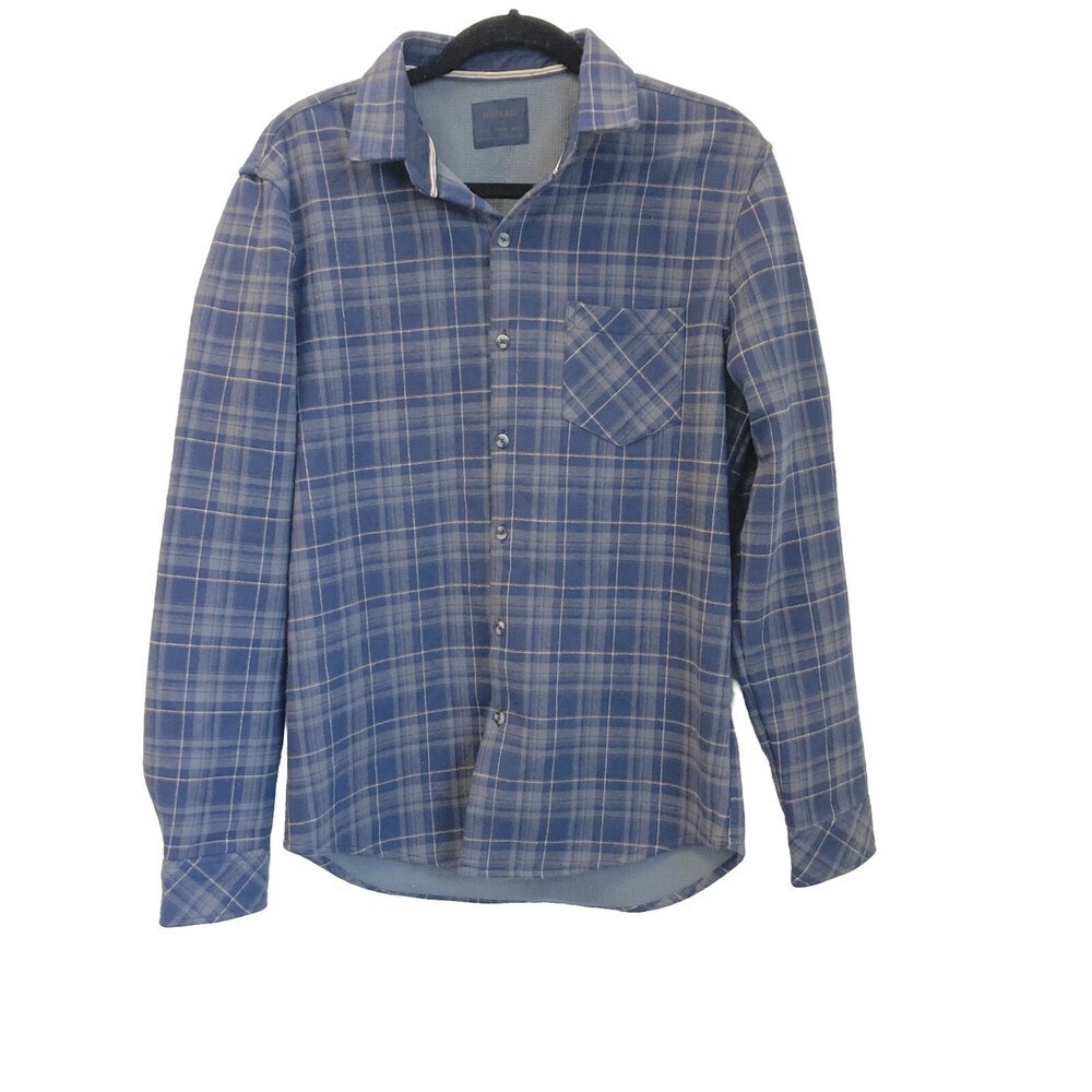 Nomad Men’s M Navy & Gray Plaid Sierra Lined Flannel Button Down Shirt Jacket